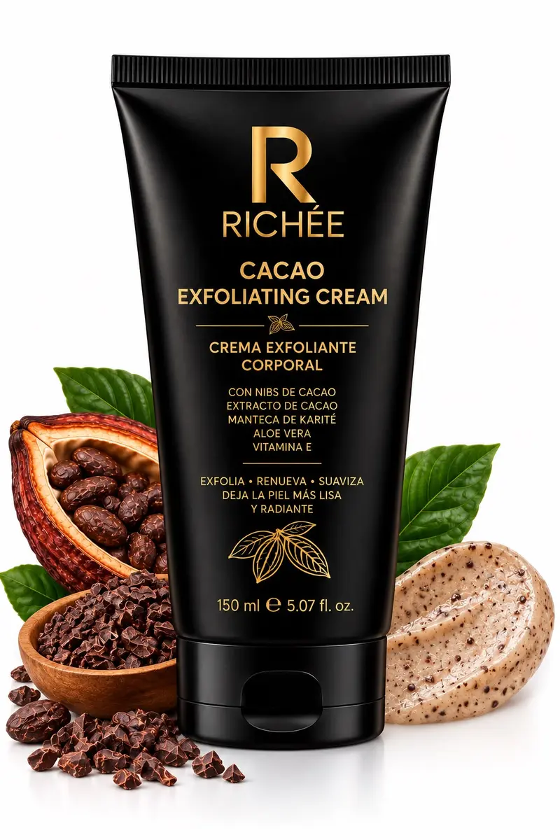 Exfoliante corporal con nibs de cacao Richée de 200 gramos